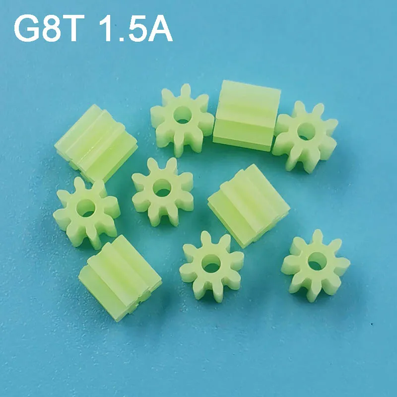 Green 81.5A 0.5M Small Pinion 8 Teeth OD=5mm Hole 1.5mm Plastic Gear DIY Model Motor Parts G8T1.5A