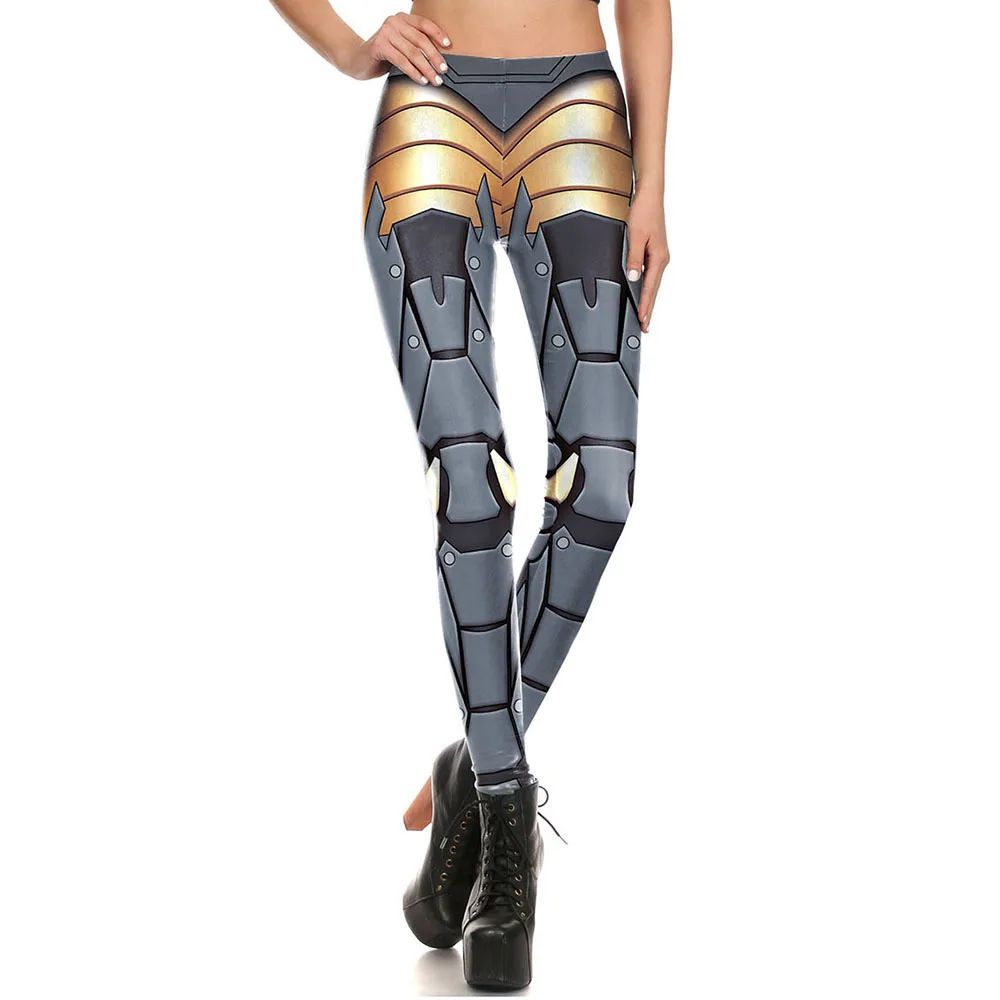 Robot Machine 3D Printed Tight Yoga Pants Women Halloween Cosplay Bottom Costume Slim Fit Party Role Play Leggings Trousers