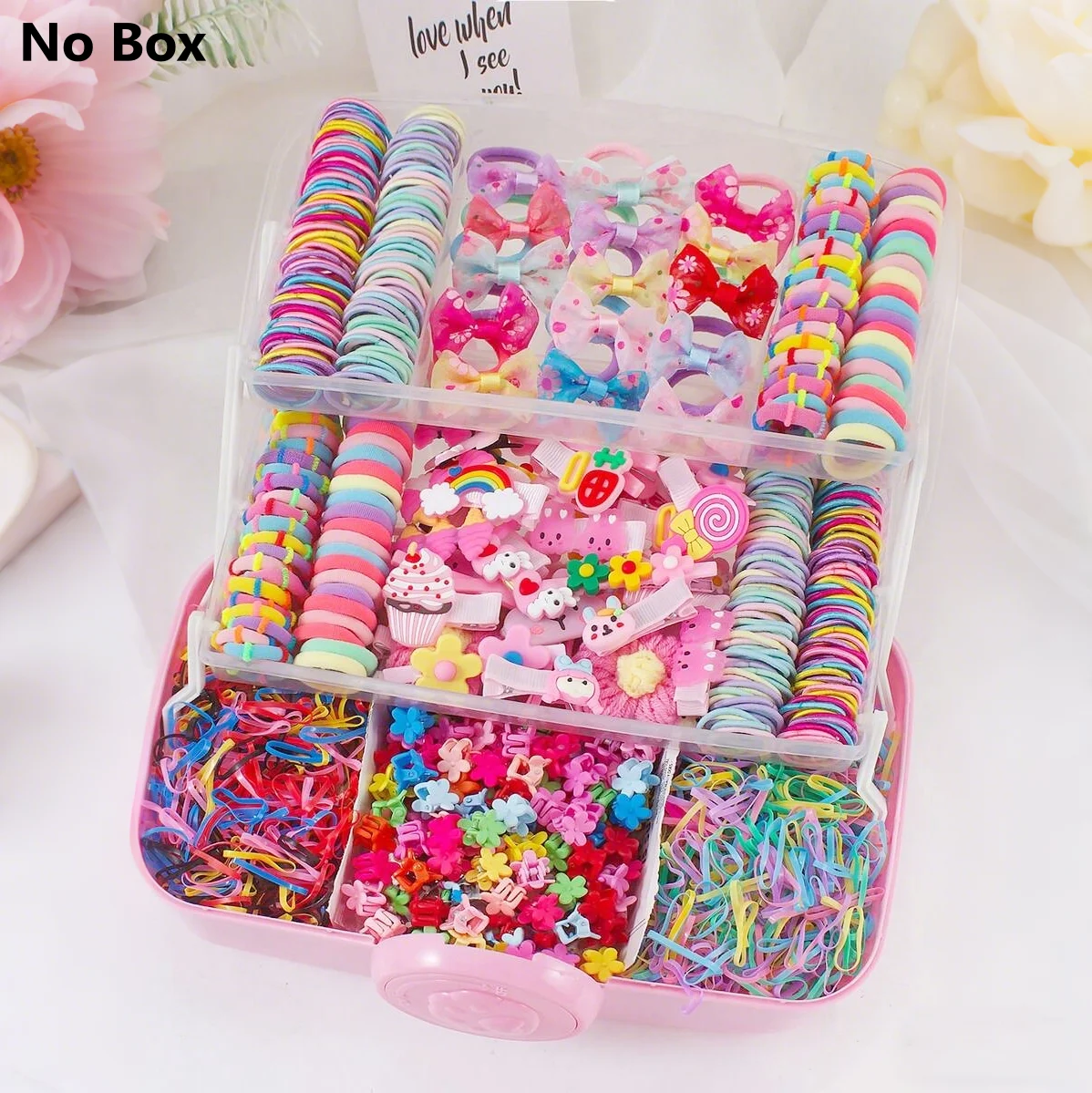 

1238PCS Bow Decor Hair Clips, Hairbands, Ponytail Holders, Simple & Cute Princess Hair Accessories.