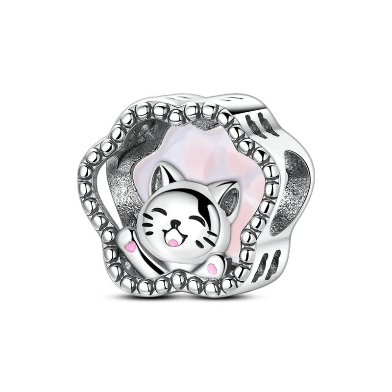 

925 Sterling Silver Cute Pet Claw Charms Bead Fit 3mm Original Bracelet DIY Women Exquisite Birthday Anniversary Jewelry Gifts