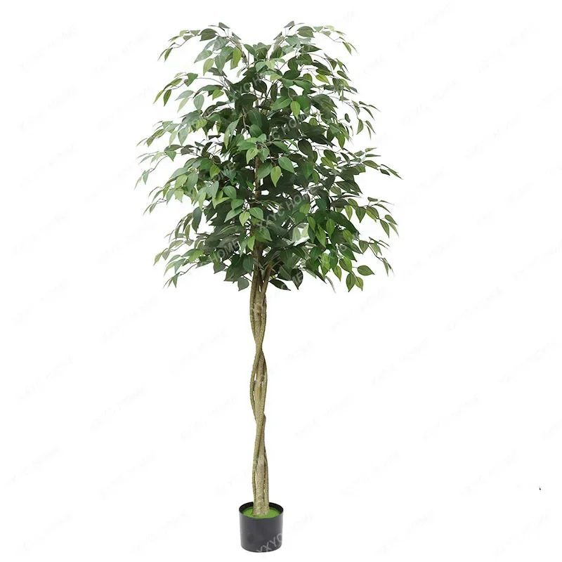 

120cm-210cm Artificial Banyan Tree Potted Fake Tree Simulation Ficus Leaves Large Plant Bonsai for Home Office Garden Decoration