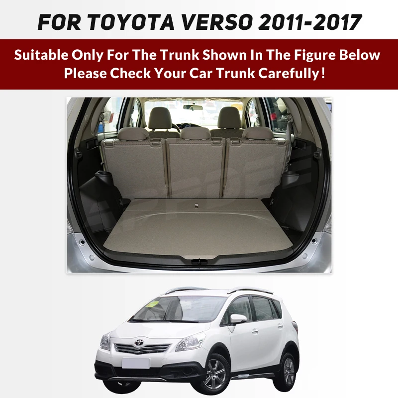 Auto Full Coverage Trunk Mat For Toyota VERSO 5-Seat 2011-2017 12 13 14 15 16 Car Boot Cover Pad Interior Protector Accessories