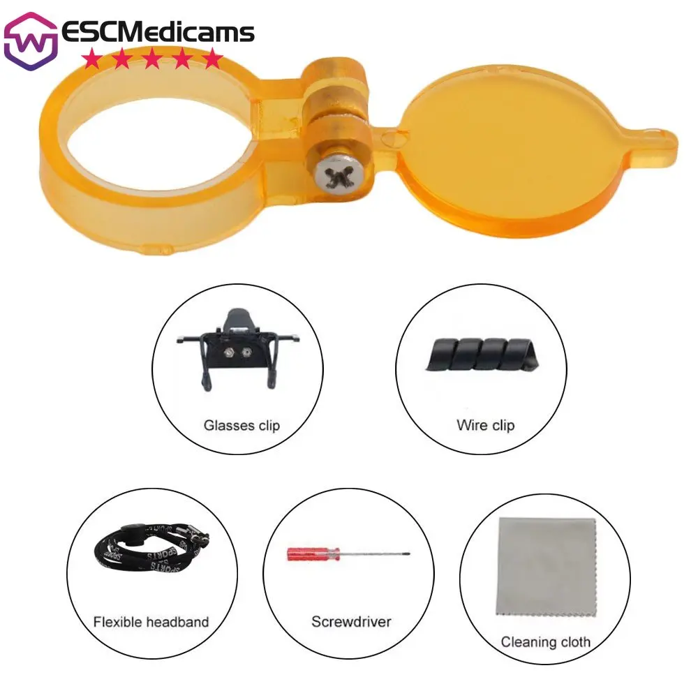 Dental Loupe Mounting Clips Dental Accessories Medical Loupe Clips Yellow Filters Screwdrivers Cleaning Cloths Headlights Spares