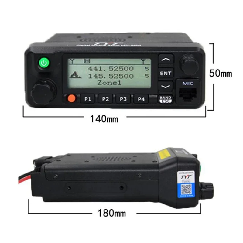 TYT MD-9600 PLUS GPS AES 256 Dual Band DMR Mobile Radio 50/45/25W Car Truck Transceiver 136-174MHz 400-480Mhz Amateur Radio