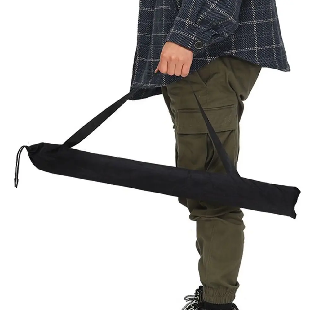 Fishing Rod Bag With Shoulder Strap Umbrella Storage Bag Foldable Black Sticks Holder Anti-Dust Protective Covers Outdoors