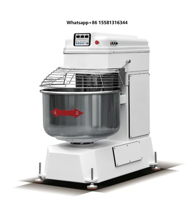 Commercial Industrial Spiral Dough Mixer, 125kg Flour Capacity Kneading Machine for Bread & Noodle Bakery Production