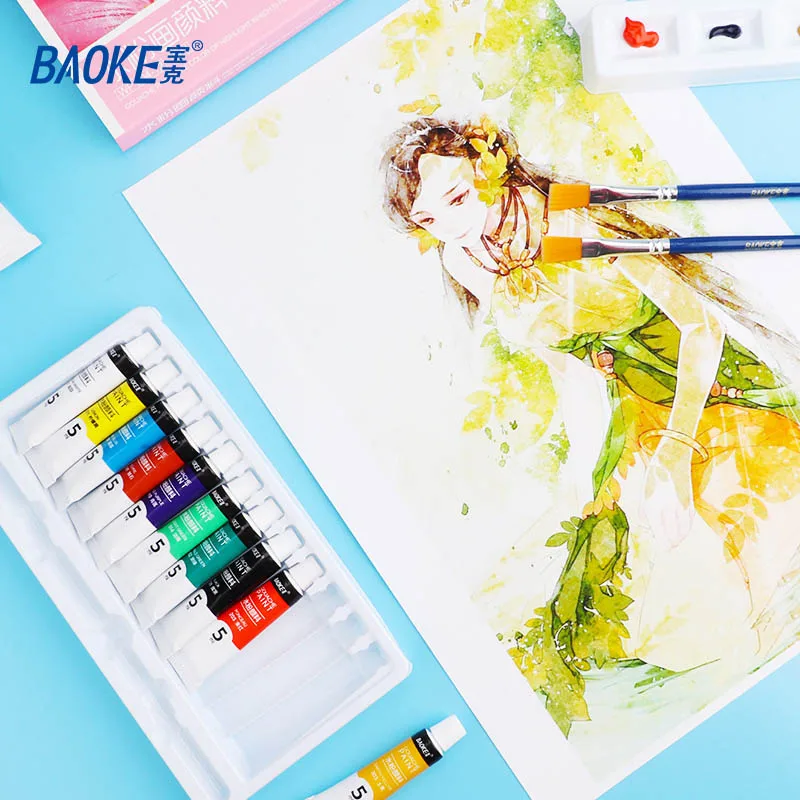 

BAOKE WP804-12 Colors Gouache Paint Set With Brush 5ml