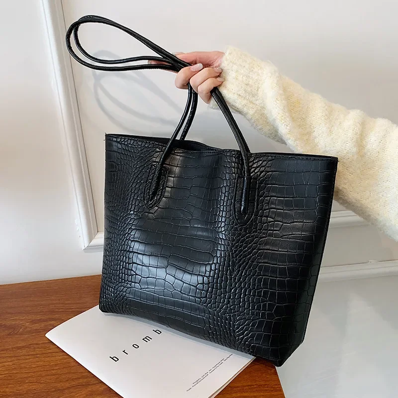 Crocodile Patterned Bucket Bag for Women Large Capacity Small Tote Bags for Women Designer Bags Purse and Handbags Сумка Женская