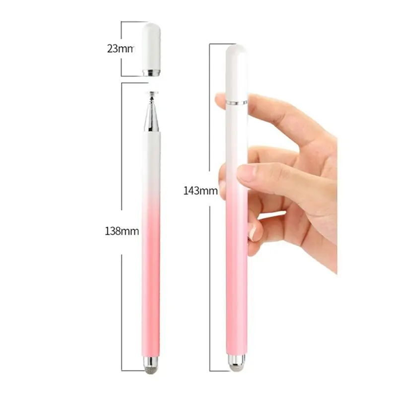 (A23G) Magnetic Dual-Use Handwriting Stylus Transparent Disc Built-In Suction Cup Phone Tablet Universal Capacitive Pen,B