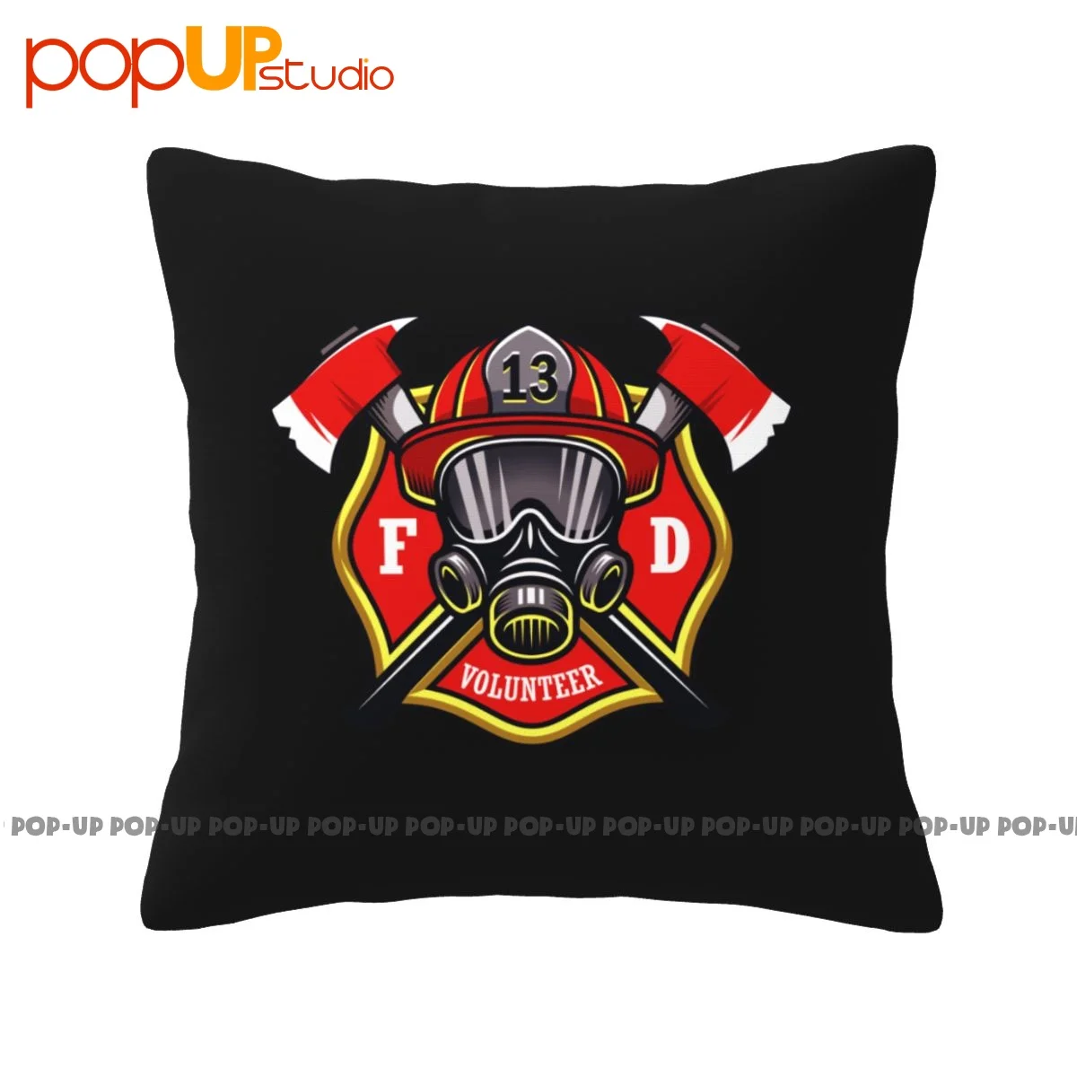 Cozy Volunteer Firefighter Nyfd American Helmet Axe Pillowcase Throw Pillow Cover Creative Decorative Anti-Bacterial