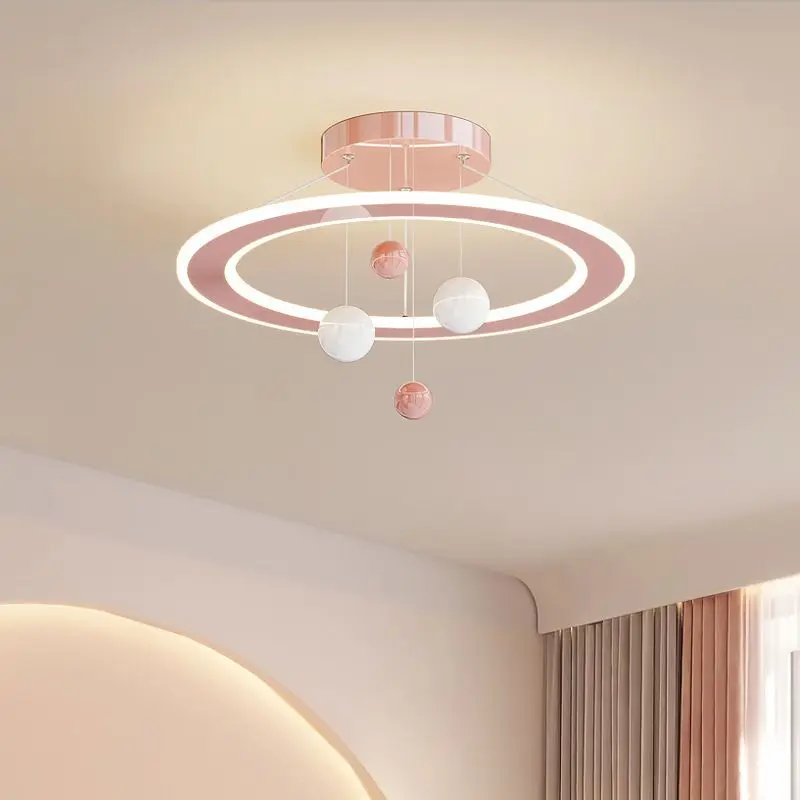 

Full spectrum eye protection cream style children's room pendant light, Nordic creative light, warm and romantic pendant light