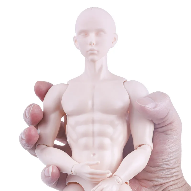6 Points Male Baby Plain Head Model BJD Plain Body Soldier Toy Sports Muscles Body Large Size Movable Beauty 13 Joints