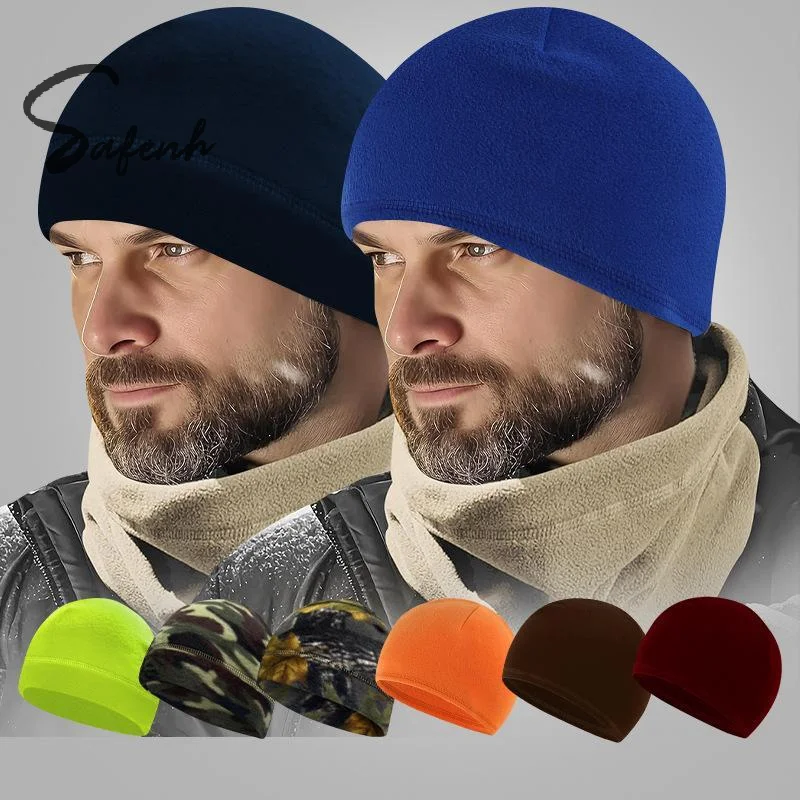 Warm Fleece Winter Beanie Thermal Retention Stretch Fit For Hiking Skiing Cold Weather Outdoor Activities