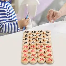 Piezas de ajedrez chino de madera, juego de habilidad tradicional Xiangqi, 32x