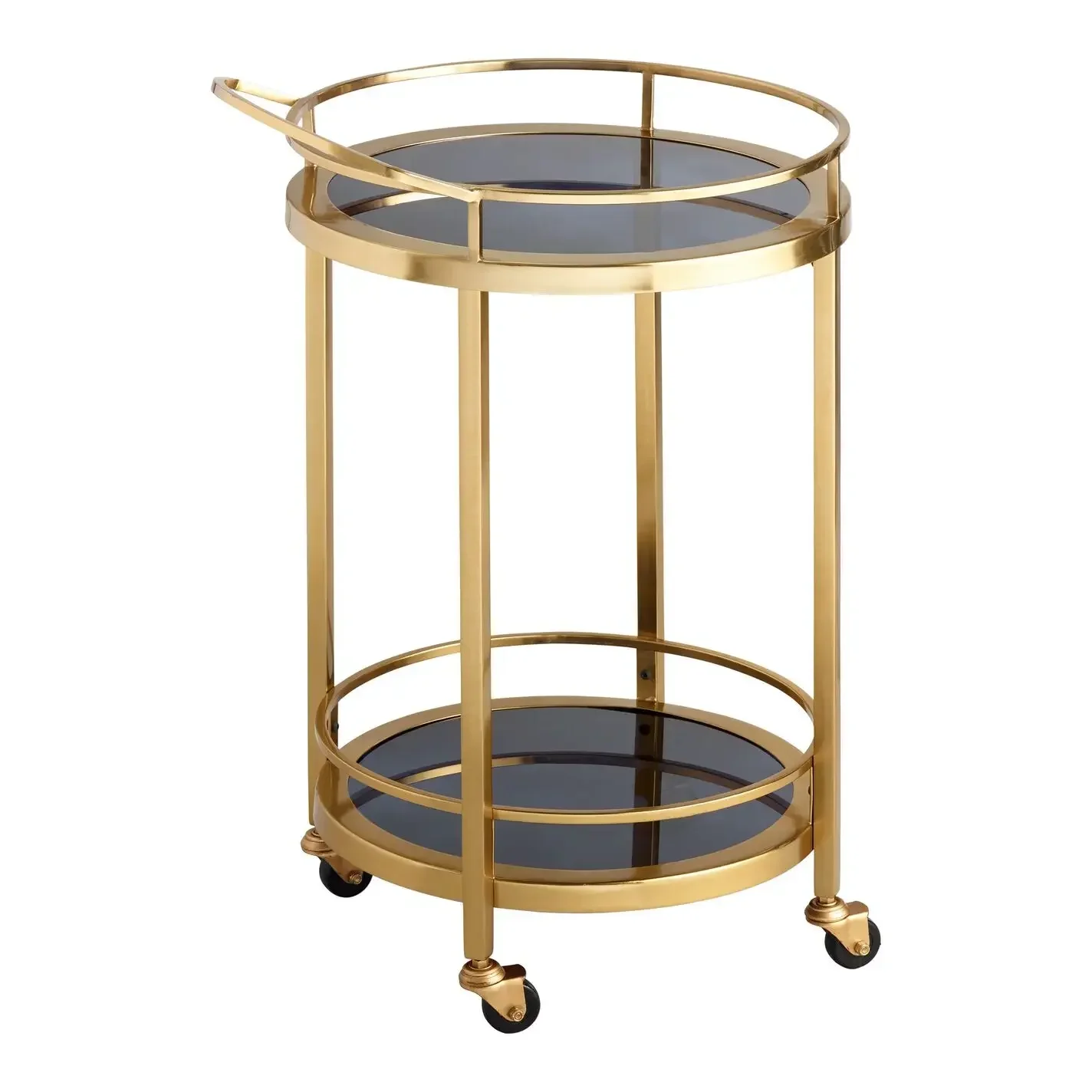 golden plated and black glass serving cart/3 tier bar cart bright gold/barware gold bar cart 3 tier serving tea cart gold marble