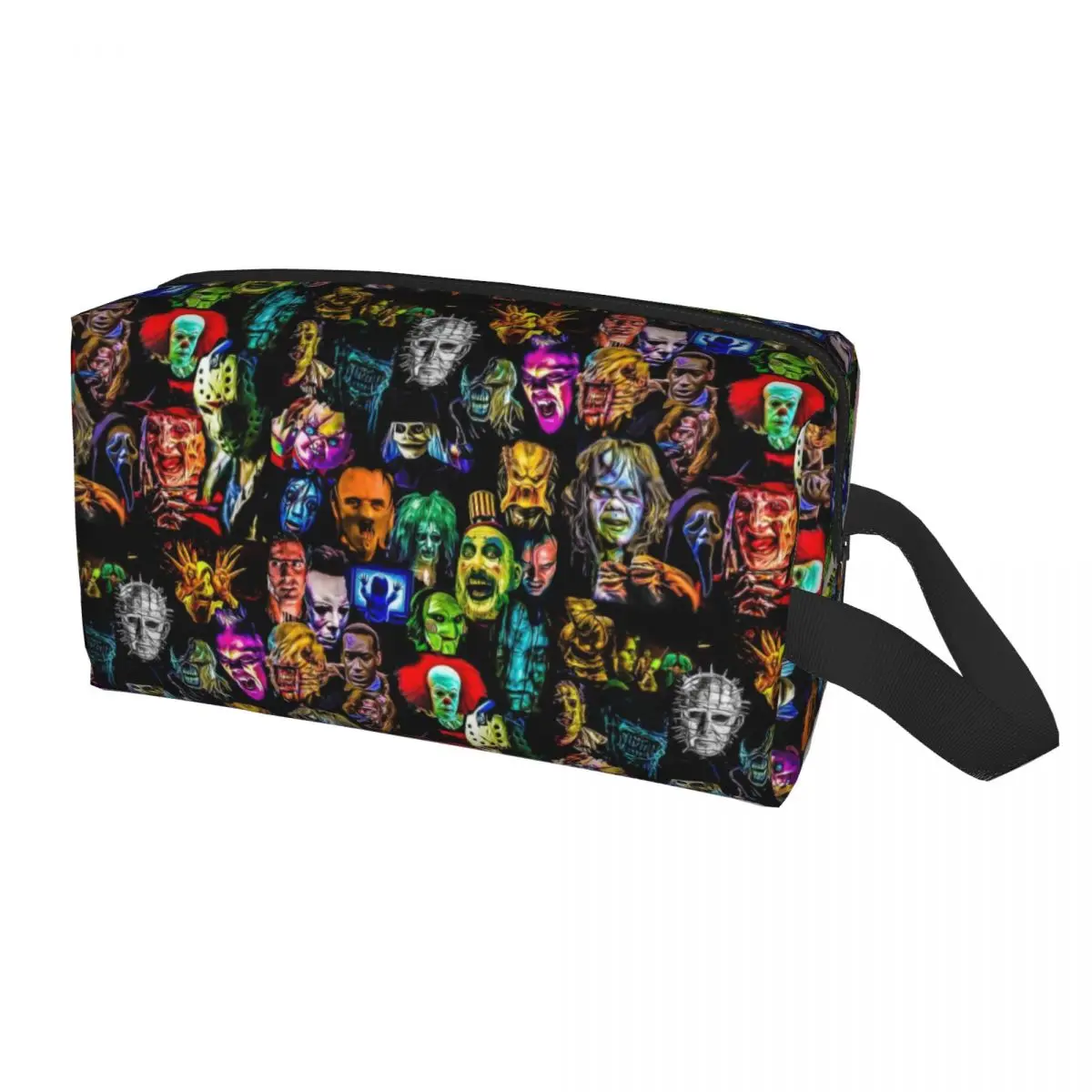 Horror Film Baddies Legends Travel Cosmetic Bag Chucky Alien Predator Killer Toiletry Makeup Organizer Lady Storage Dopp Kit