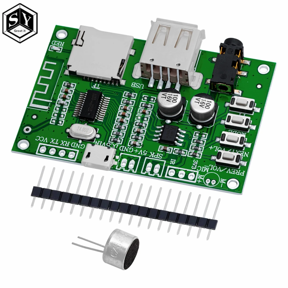 BT201 Dual Mode 5.0 Bluetooth Lossless Audio Power Amplifier Board Module Tf Card U Disk Ble Spp Serial Port Transparent Trans