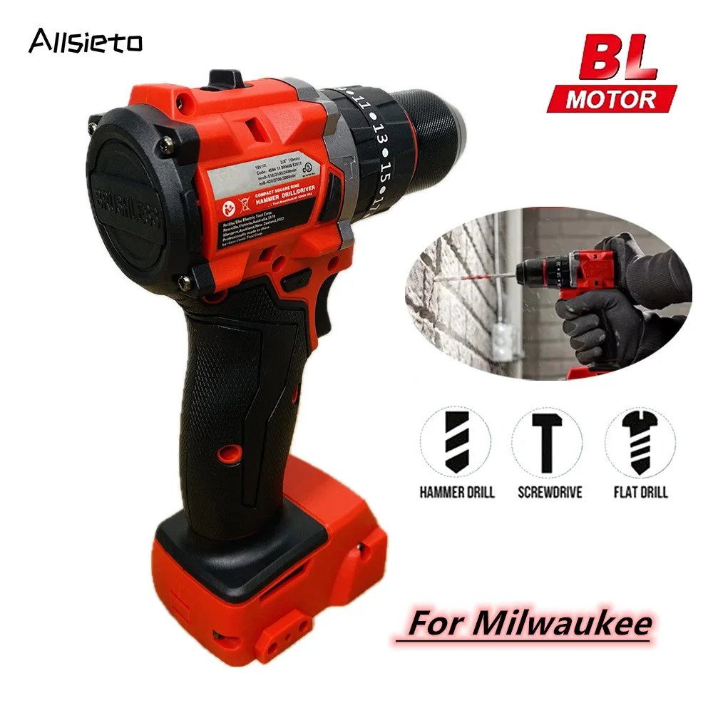 

Suitable Milwaukee 18V Battery Electric Impact Drill Brushless Cordless Screwdriver Rechargeable Power Tool for Decoration Team