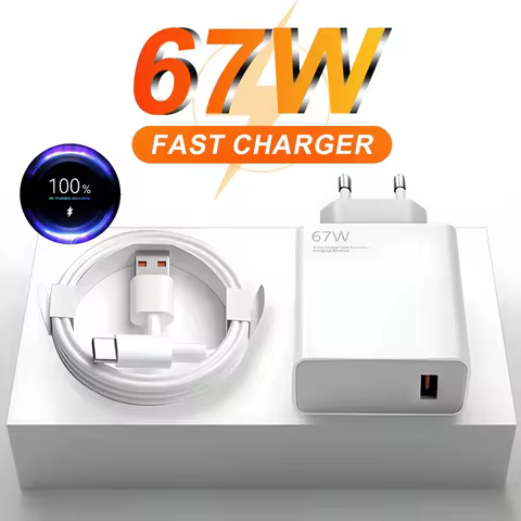 6A 67W Turbo Fast EU Wall Charger For Xiaomi 10 11 12 13 Redmi Note 10S 11T 12 13 Pro POCO X3 X4 X5 F5 Type C USB Charging Cable