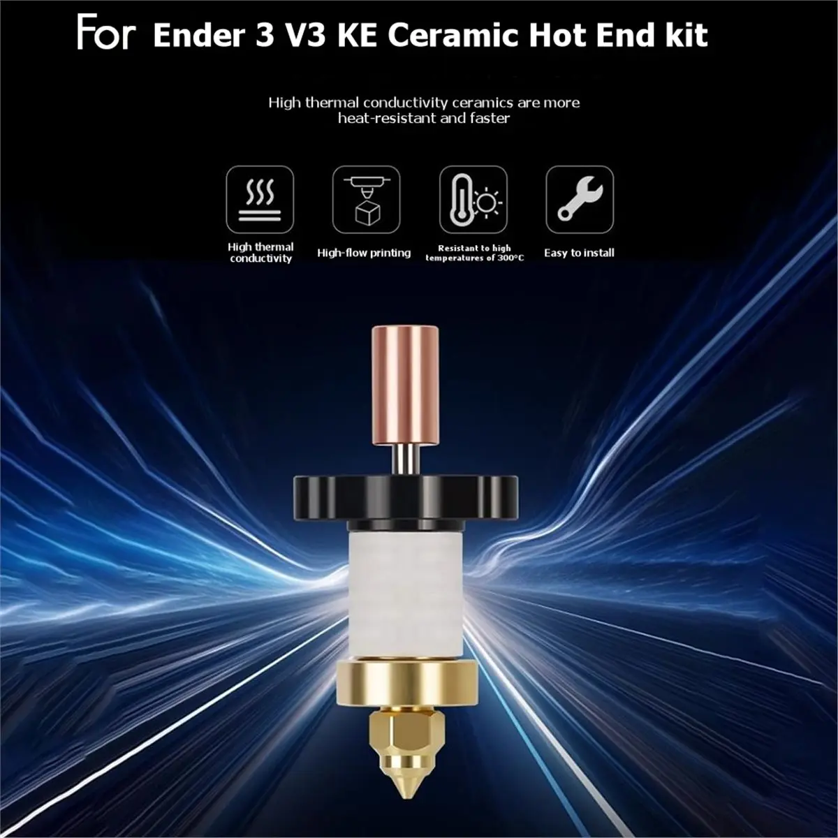 [AC18 Digital]/For V3 KE/SE Hotend Kit Premium-High Temperature 300° C Heating Block 0.8mm Nozzle 3D Printer Parts