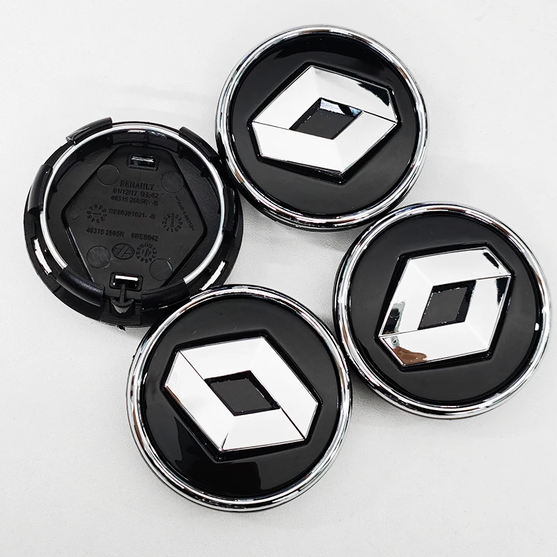 For Renault Megane 2 3 Clio 4 Trafic Captur Emblems Kangoo Zoe RS 4PCS 57mm Car Wheel Center Cap Logo Hub Badge Rims Cover view 2