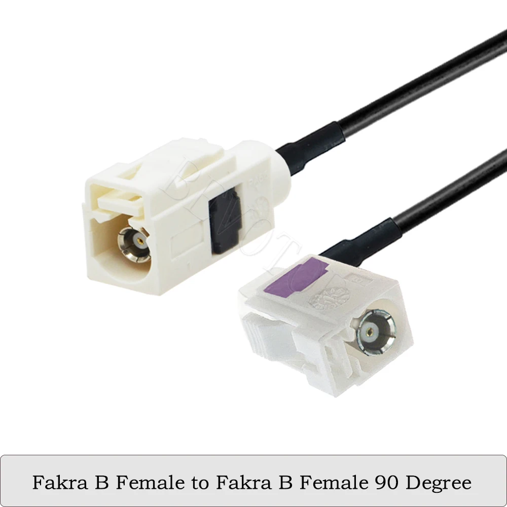 1 peça RG-174 branco fakra b fêmea para fakra b conector fêmea 50 ohm rg174 cabo de extensão de antena de rádio rf coaxial trança