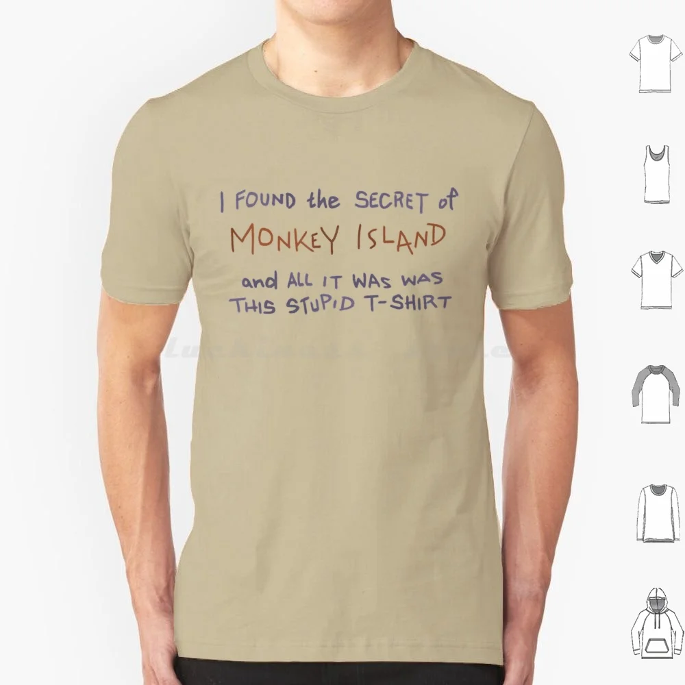 I Found The Secret Of Monkey Island T Shirt Big Size 100% Cotton Monkeys Apes Return Island Retrogaming Gaming Easter Egg