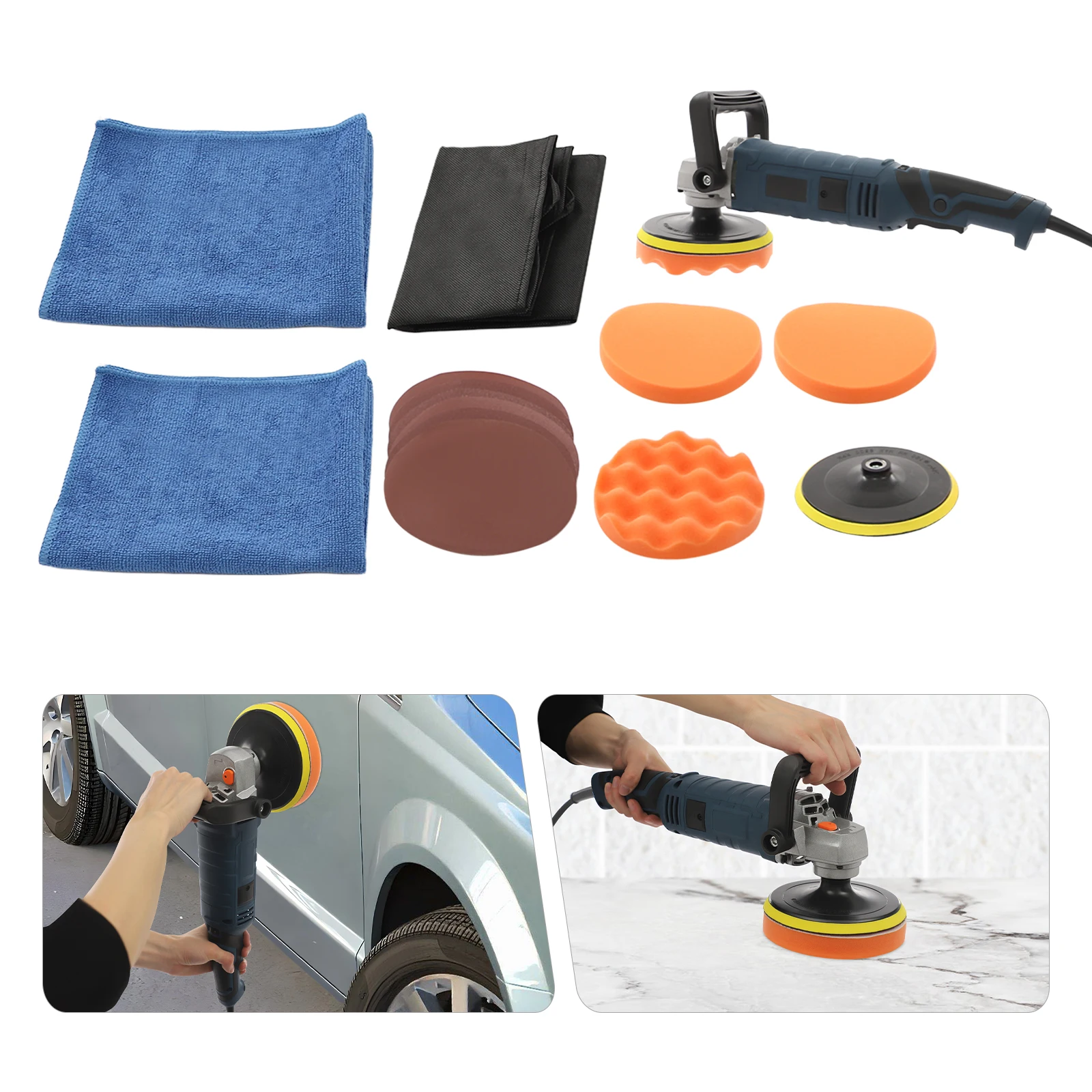 

1580W Polishing Machine Car Polishing Machine Set w/ 7 Variable Speeds Household Polishing Machine for Car RV Truck