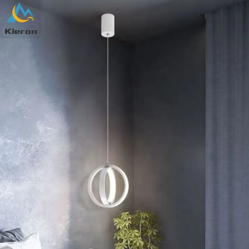 Nordic Post-modern Simple Led Small Chandelier Bedroom Study Bedside Pendant Lights Living Room Decoration Iron Art Pendant Lamp