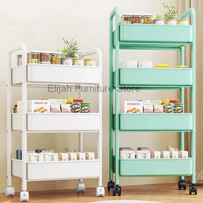 Storage Rack Kitchen Floor To Ceiling Bedroom Multi-level Mobile Trolley Bathroom Storage Rack For Storage Salon Furniture