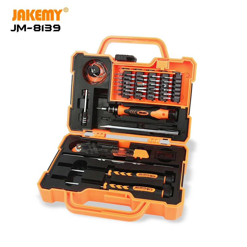 JAKEMY JM-8139 Multi-functional CR-V Driver Household Hand Tool Screwdriver OEM Tool Box Set for Electronic DIY Repair