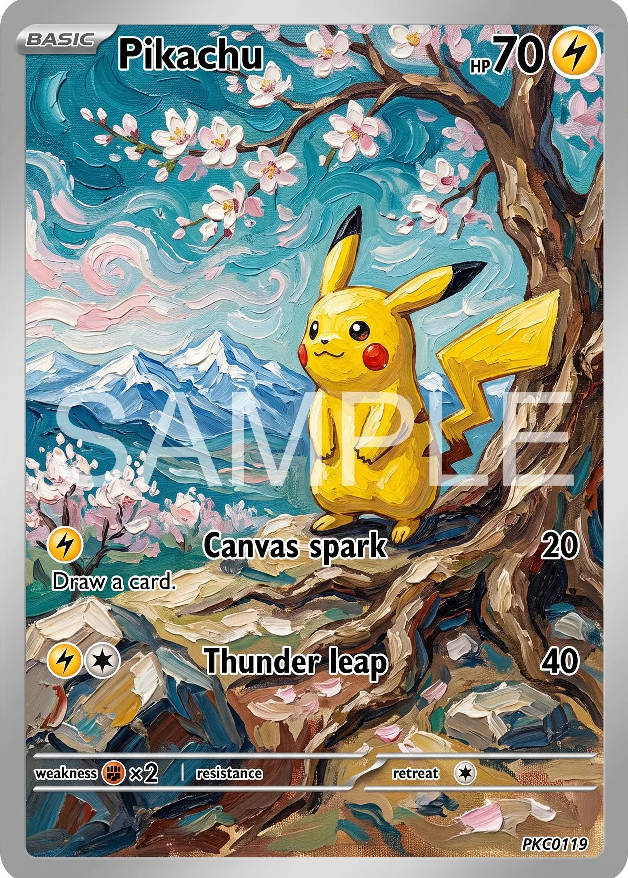 7Pcs PKM Cards PTCG Post Impressionist Oil Painting Style Gengar Sylveon Gardevoir Rowlet Mimikyu Charizard Art Set Cards PTCG