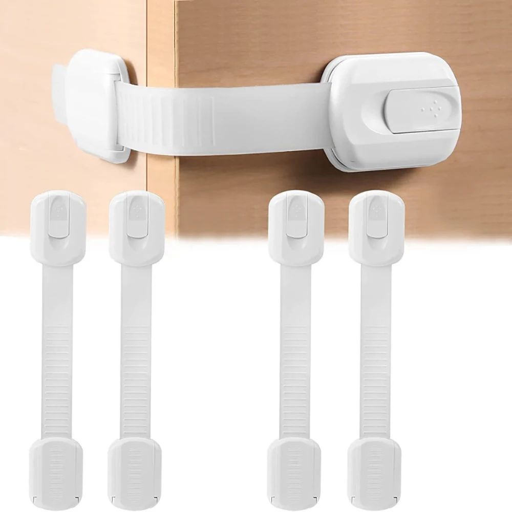 4PCS Child Safety Cabinet Lock Baby Proof Security Protector Drawer Door Cabinet Lock Plastic Protection Kids Safety Door Lock