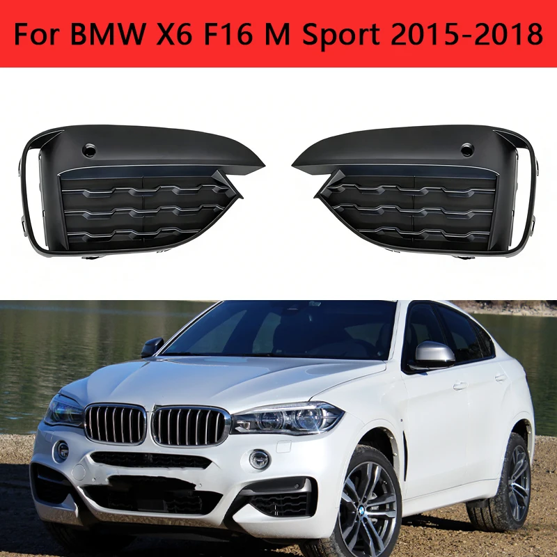 

Car Accessories Front Bumper Fog Light Grille Grill Cover For BMW X6 F16 M Sport 2015 2016 2017 2018 51118069333 51118069334