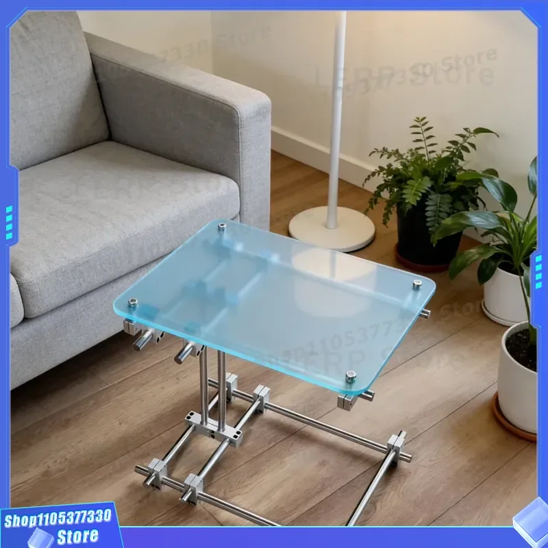 Modern Acrylic Coffee Table Transparent Optical Axis Living Room Furniture Simple Sofa Side Table Gradient Color Edge Design