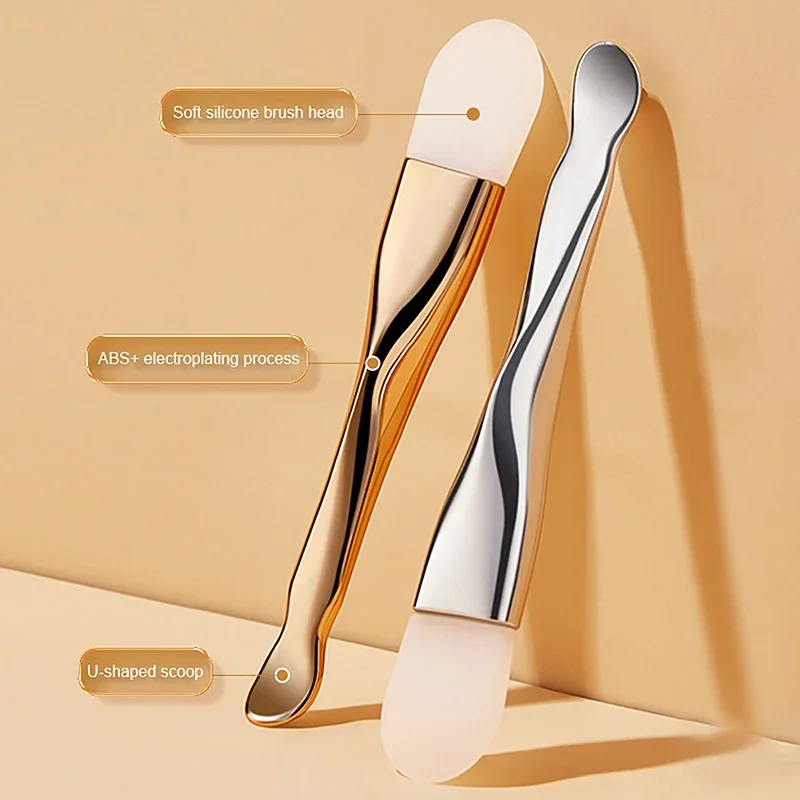 Whoesale Maschera per il viso in silicone a doppia testa Tipo daub facciale Raschietto per pellicola di fango Spazzola per pulizia speciale Spazzola Strumento di bellezza