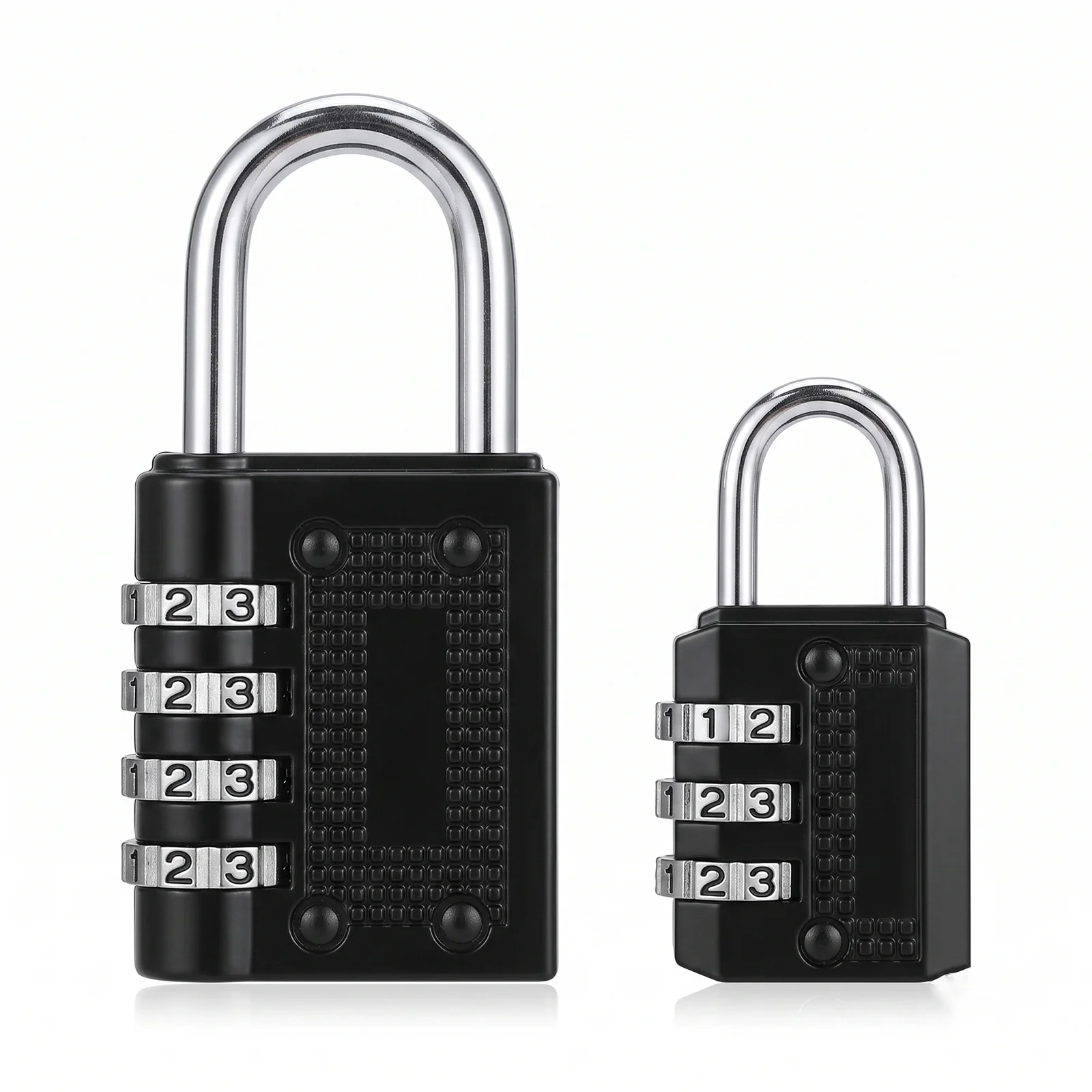 Heavy Duty Combination Padlock, 3/4 Digit Zinc Alloy Lock for Gym Locker School Fence Gate Toolbox Cabinet, Resettable, Keyless