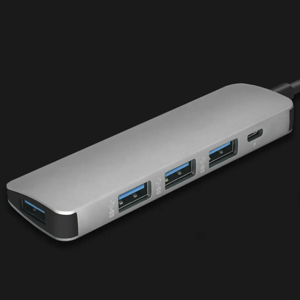

1pc Usb3.0 Expansion Port Usb Aluminum Alloy Durable Lightweight Portable Data Hub For Laptop Desktop Multi-Port Hub
