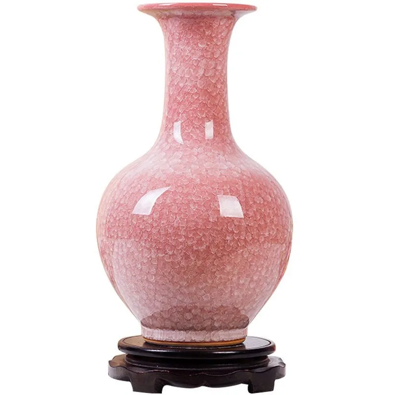 Jingdezhen Ceramic Ware Ice Block Antique Official Kiln Crack Glaze Vase Modern Home Decoration Living Room Flower Vase ZF518