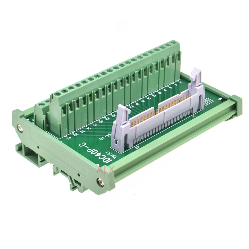 1PCS IDC40P 40PIN MALE PIN HEADER SOCKET to terminal block adapter pcb board connector converter for plc din Rail mounting
