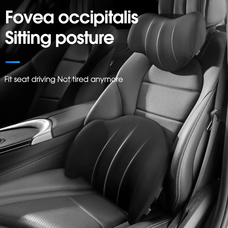 

Car Headrest Lumbar Support, Memory Foam Neck Back Cushion, Ergonomic Driving Waist Support for Car Truck SUV Office Chair