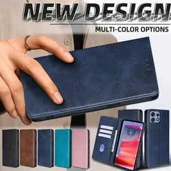 Business PU Leather Flip Wallet Case for Motorola Edge 50 Pro 50 Fusion Neo Edge 5G 2024 Shockproof Cover Card Holder