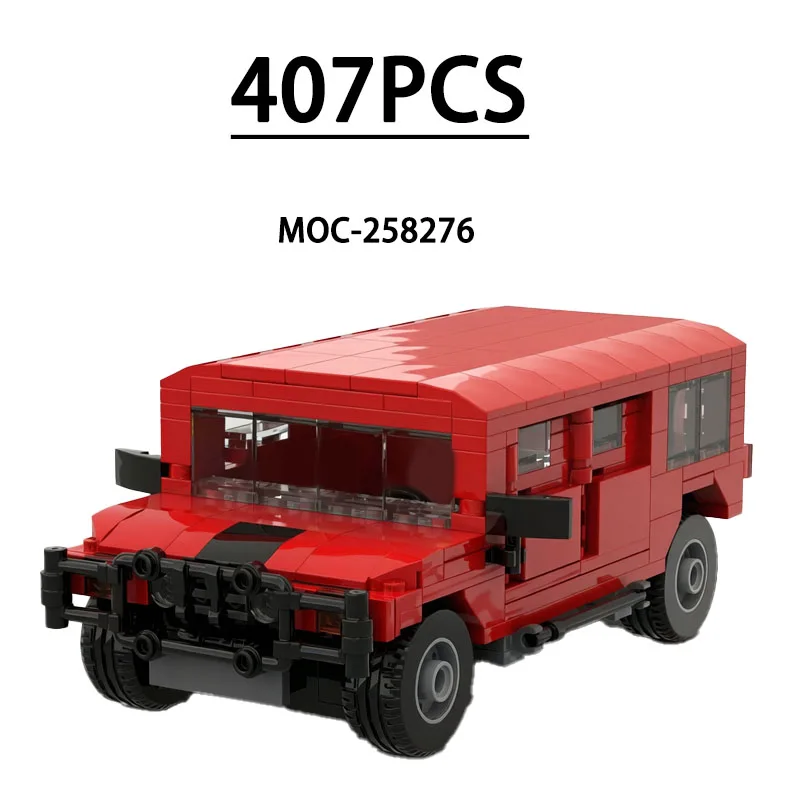 moc-258276-building-block-pickup-truck-car-model-ornament-407-pieces-children's-educational-birthday-christmas-new-year-toy-gift