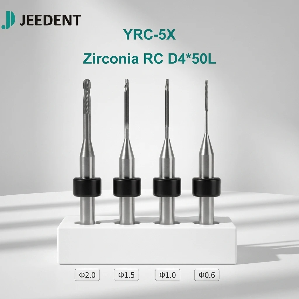 YRC-5X Milling Burs DC Diamond Coated for Zirconia Long Life Milling Tool D4 50L CAD CAM Dental Lab Restoration