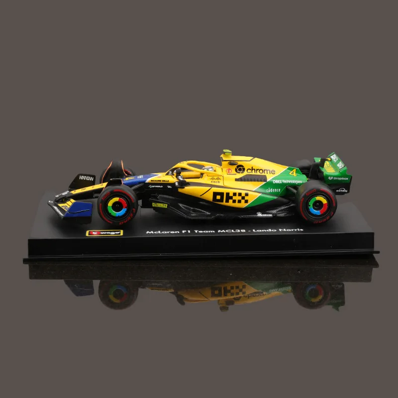 جديد 5% خصم Bburago F1 1:43 سيارة سباق 2024 موناكو Mcl38 ماكلارين غلاف فني النسخة رقم 4 نماذج سيارات سبيكة تخصيص لعبة هدية