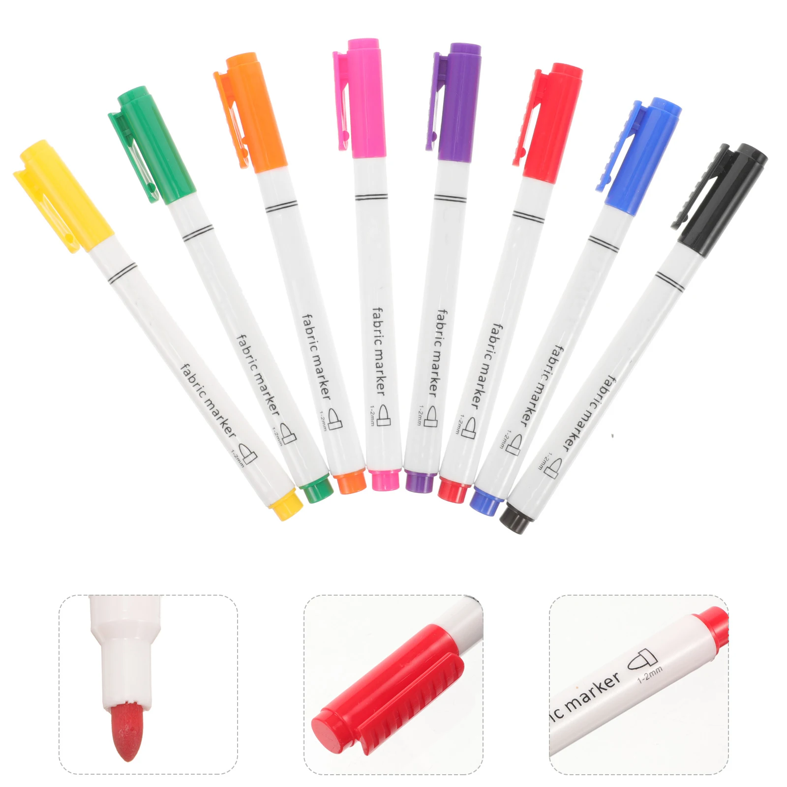 

8 Pcs Paint Pen Sewing Fabric Markers Coloring Washable Pens Suction Card Plastic Clothes