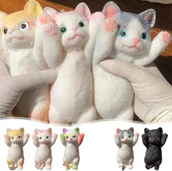 Big Slow-Rebound Cat Taba Silicone Fuzzy Super Big Cat Kitten Handmade Squeeze Toy Mochi Toy Hand Relax Stress Release Gift