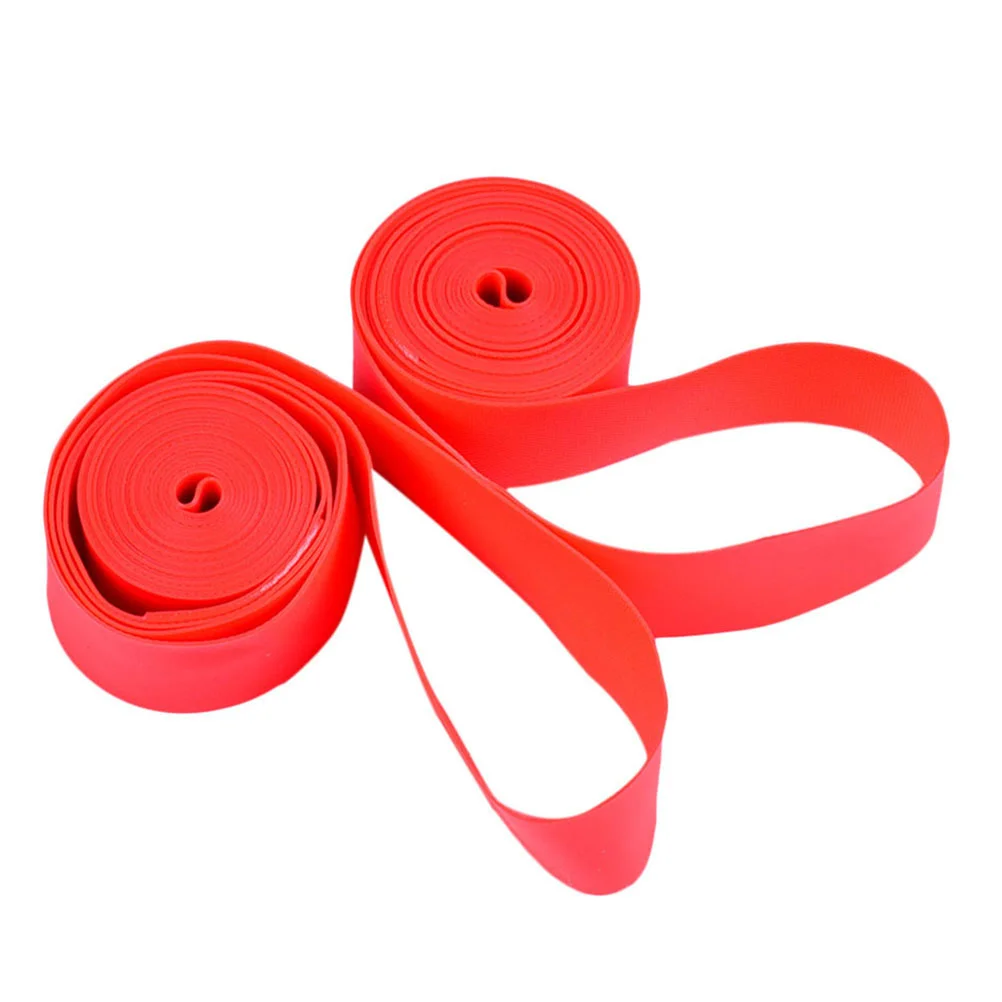 2 Pcs Tires Cushion Liners Puncture Proof Rim Strip Rim Tape Tires Protector Inner Tube for Road Bike (Red)