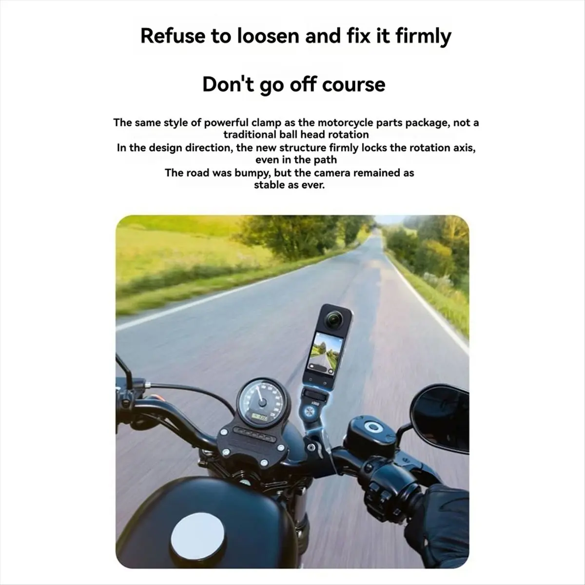 Qualified- For Insta360 X5 Heavy Duty Motorcycle Handlebar Clamp Mount, Super Clip Claw for Insta 360 Action Camera Accessories