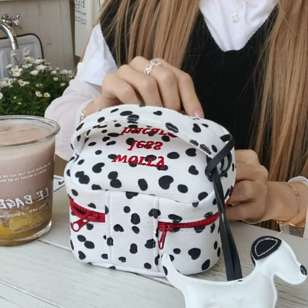 Oxford Polka Dot Cosmetic Bag Printed Embroidered Makeup Organizer Portable Large Capacity Travel Zipper Pouch